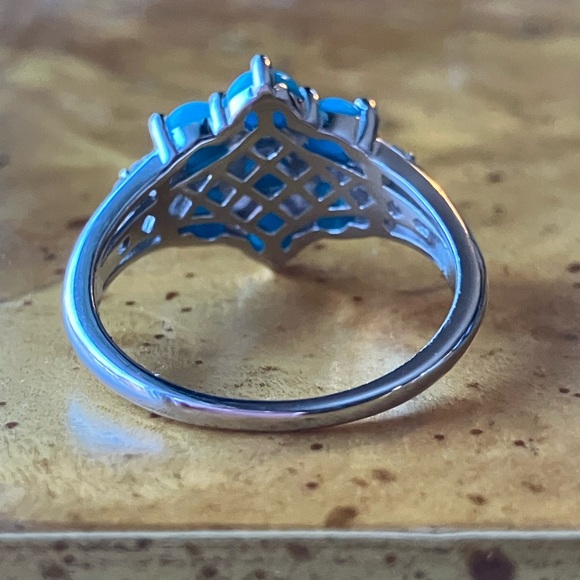 Sleeping Beauty Turquoise Sterling Silver Ring Size 7 - Picture 5 of 10